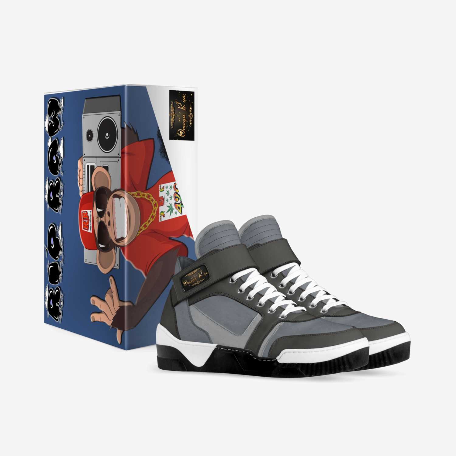 Omega Force 1 custom made in Italy shoes by Kharran Beacham | Box view