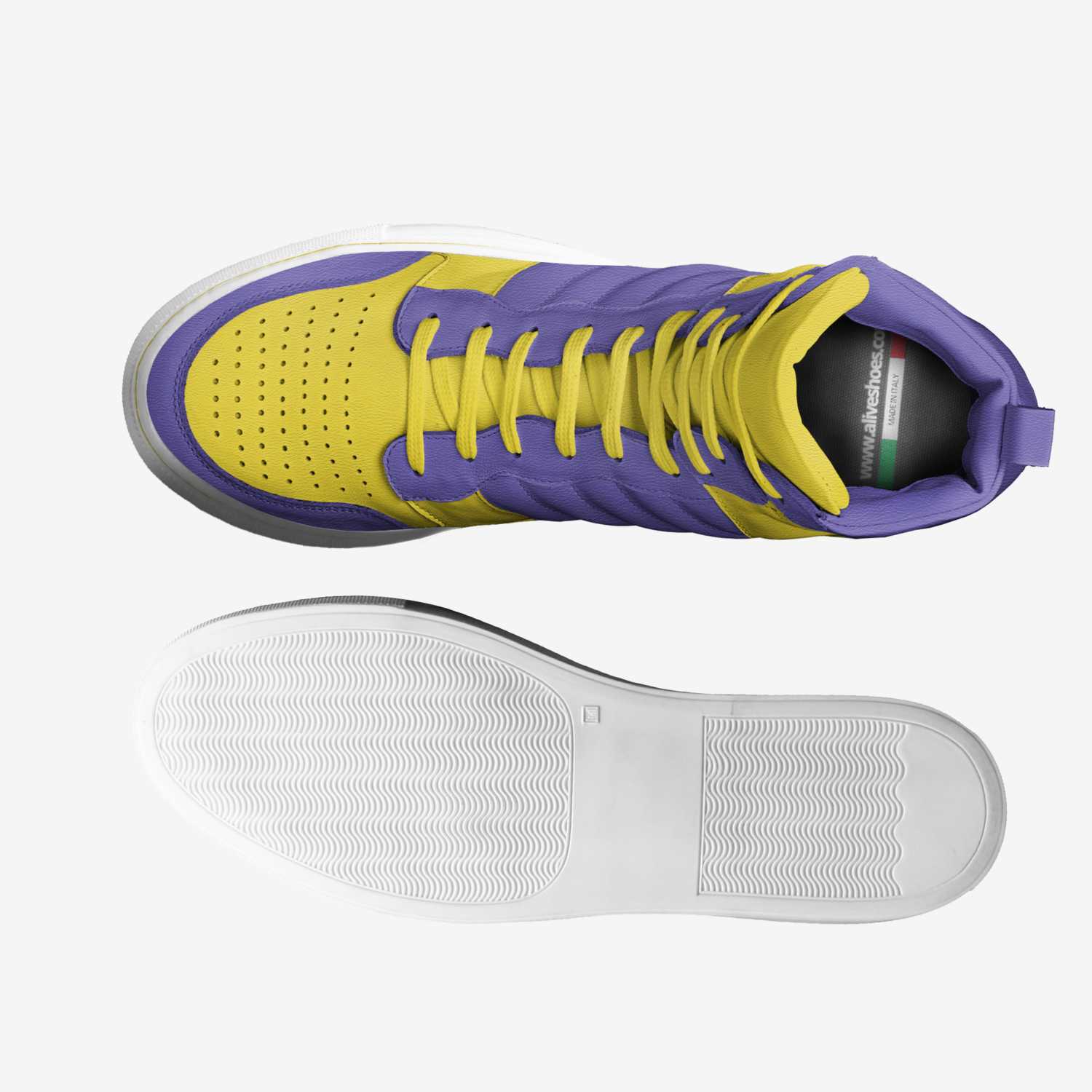 AJ4 LAKERS custom made classic skaters AJ4 LAKERS artisan made in Italy shoes by Ezekiel
