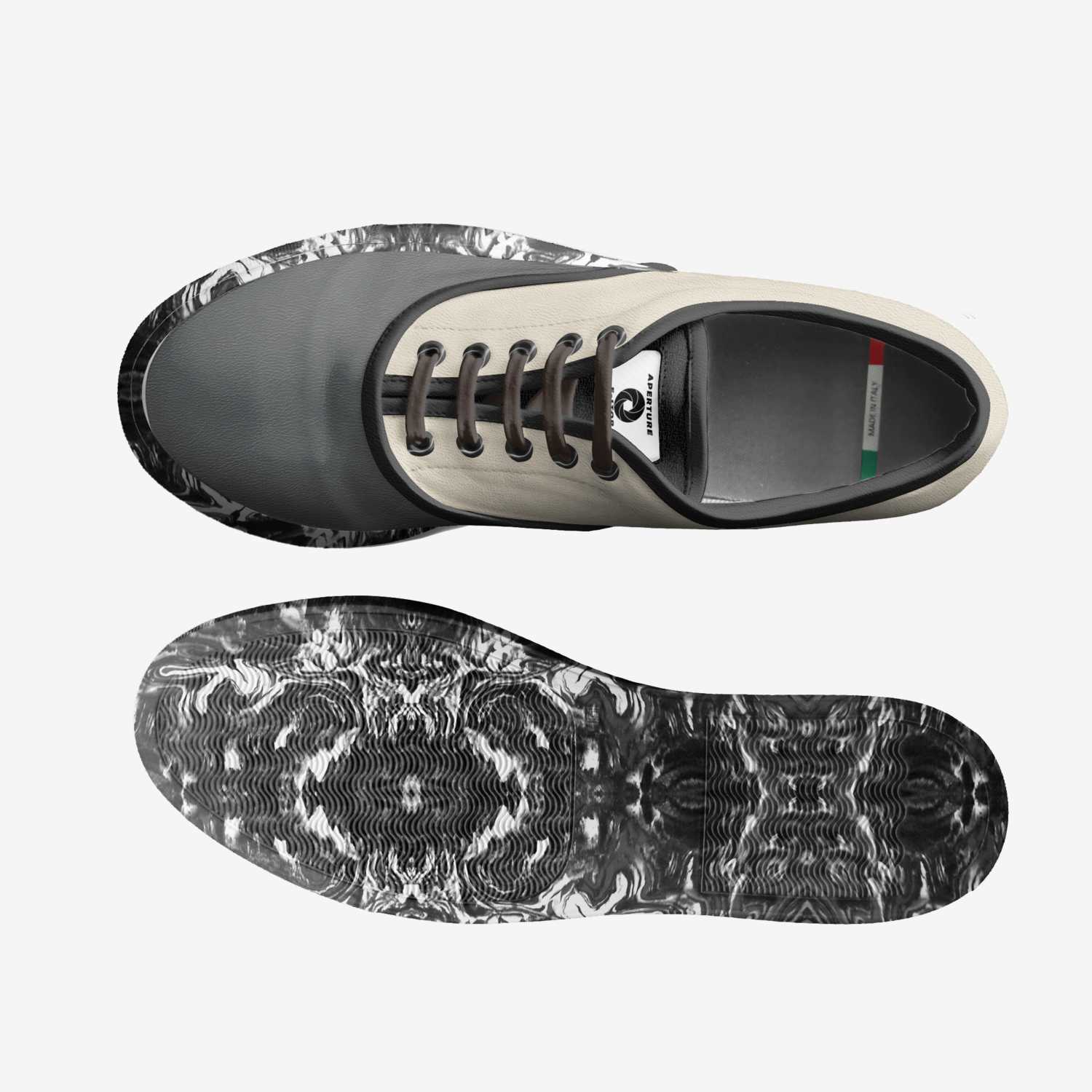 Aperture custom made classic skaters Aperture artisan made in Italy shoes by Clinton Burton