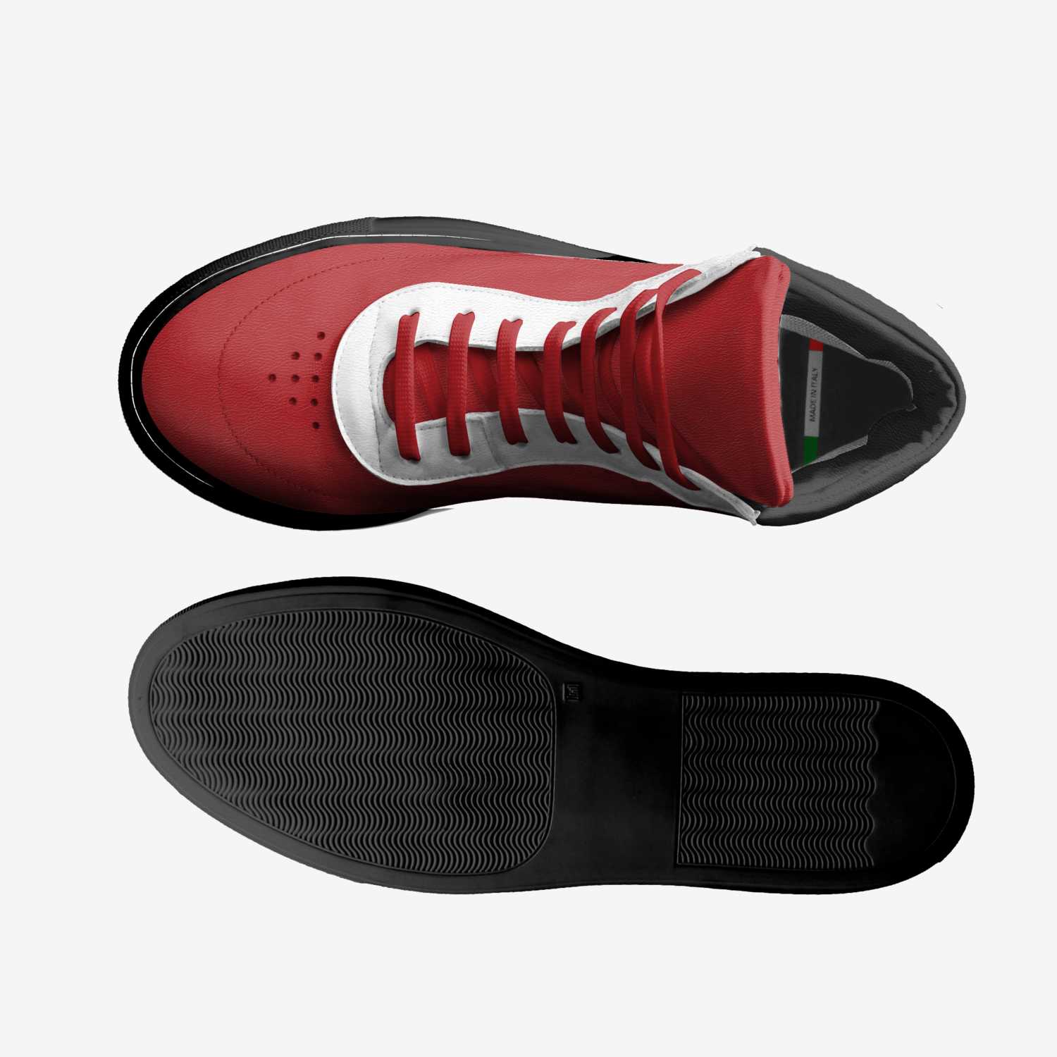 Black White Red custom made classic skaters Black White Red artisan made in Italy shoes by Zizzago Designs