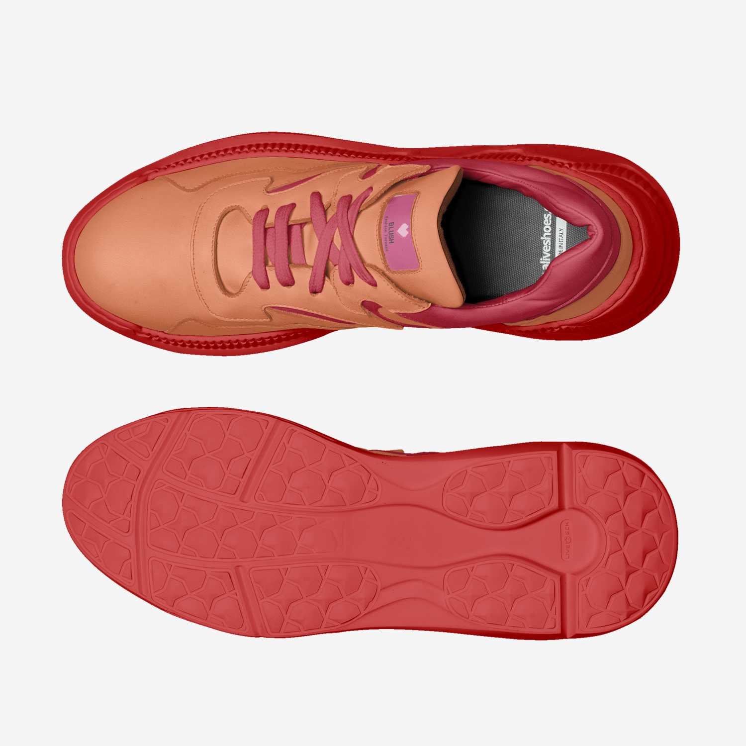 blush custom made classic skaters blush artisan made in Italy shoes by Ciarra Elina Marin