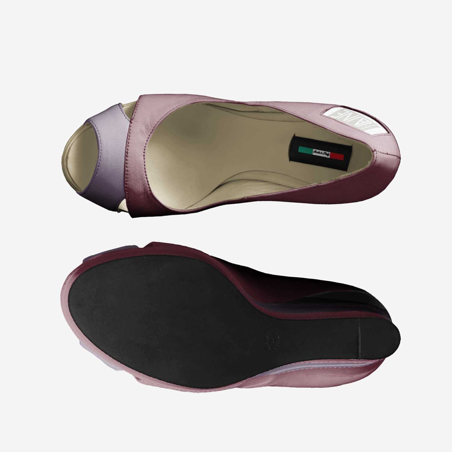 Maroon Wedge artisan made in Italy shoes by Kaye Laine