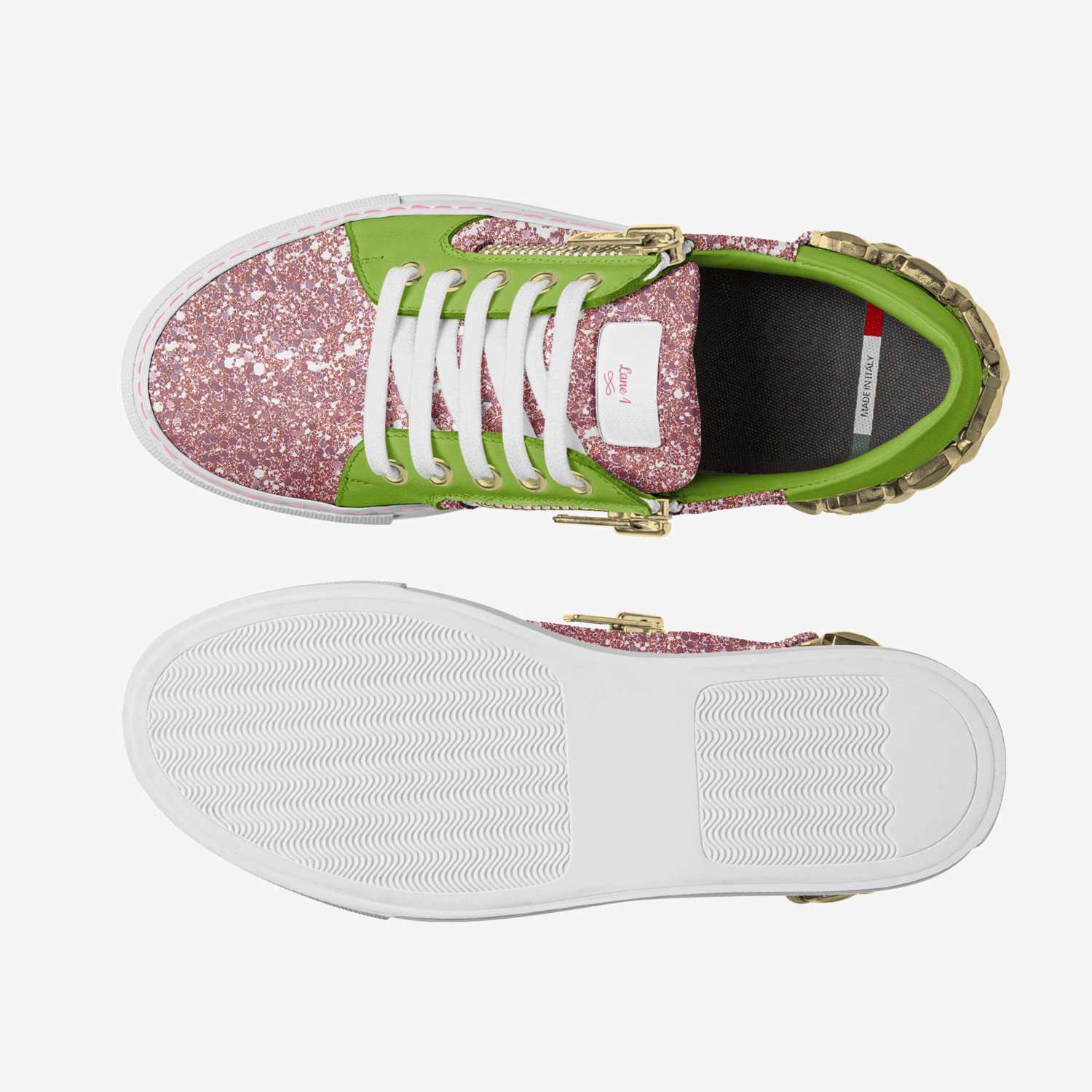 Lane 1 - PrettyNPink custom made classic skaters Lane 1 - PrettyNPink artisan made in Italy shoes by Amira-dior Traynham- Artis