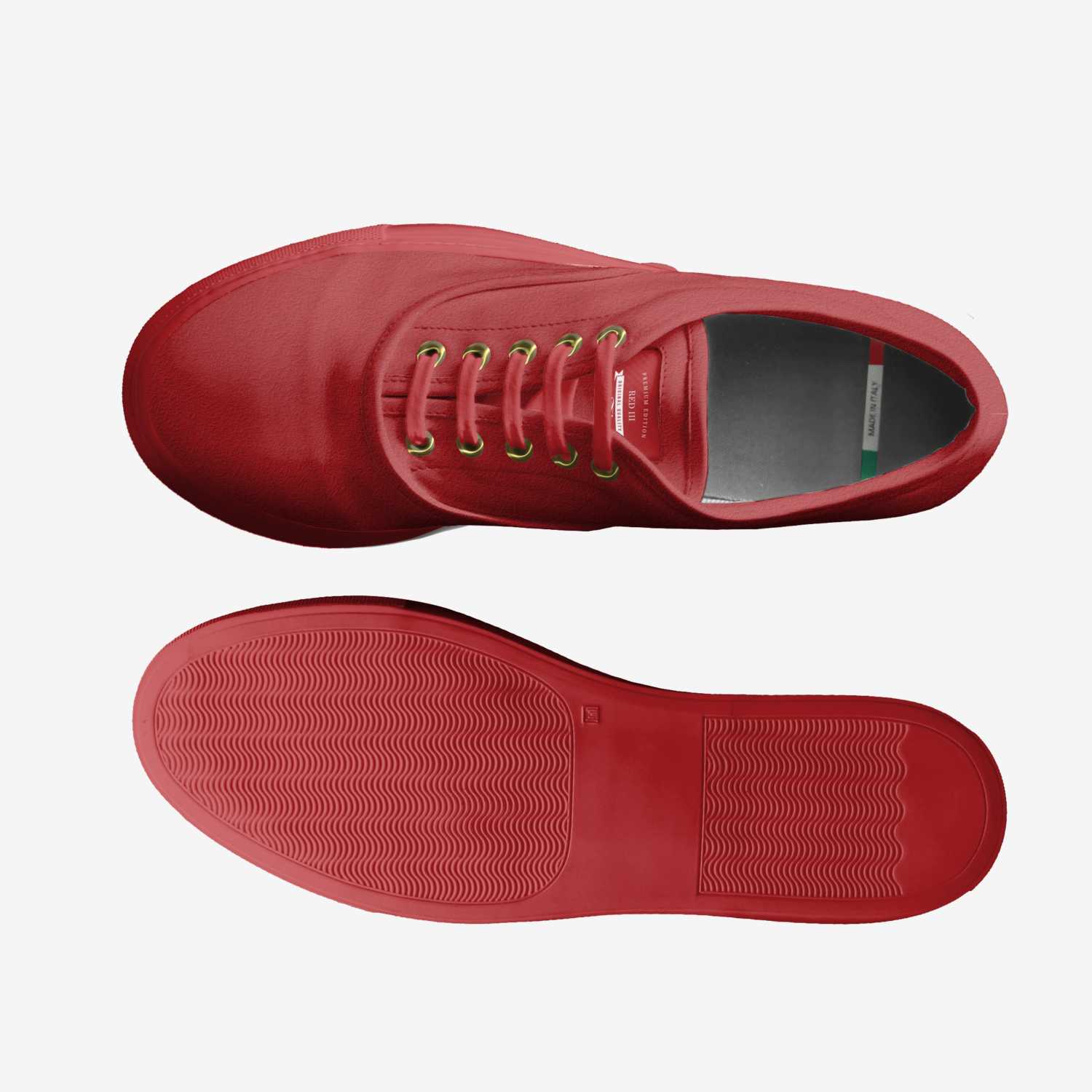 Red III custom made classic skaters Red III artisan made in Italy shoes by Facts Only