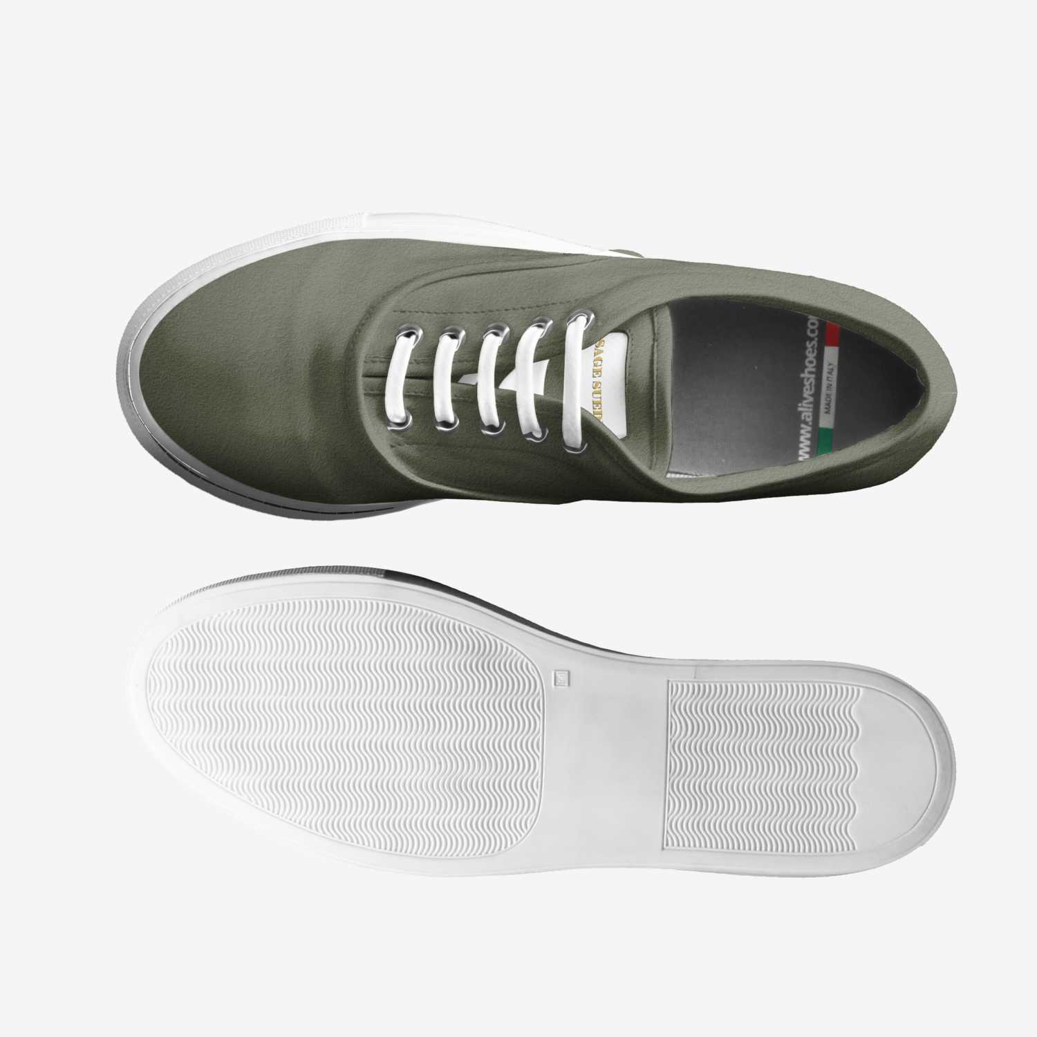 Sage Green Sneaker artisan made in Italy shoes by Sage Suede