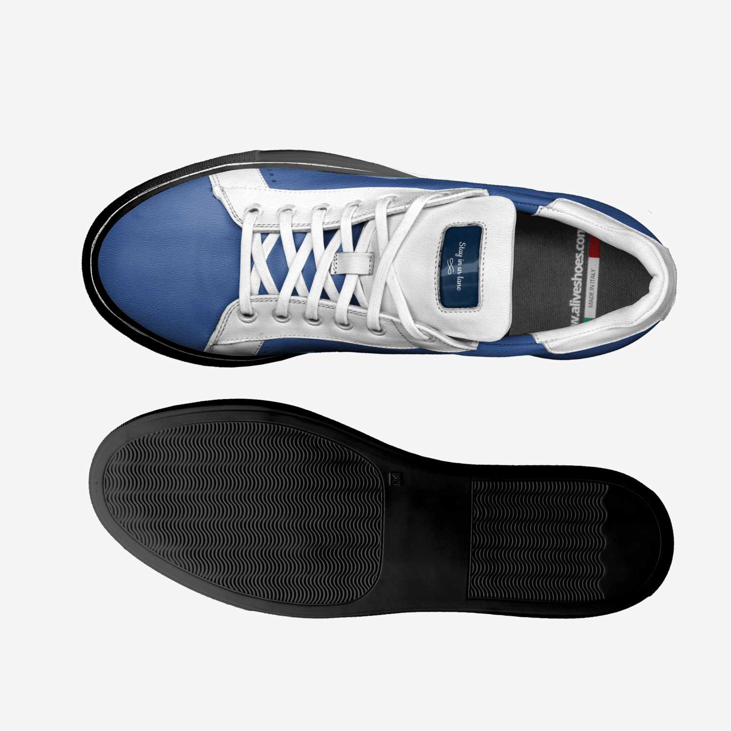 Stay in ur lane custom made classic skaters Stay in ur lane artisan made in Italy shoes by Willie Clark