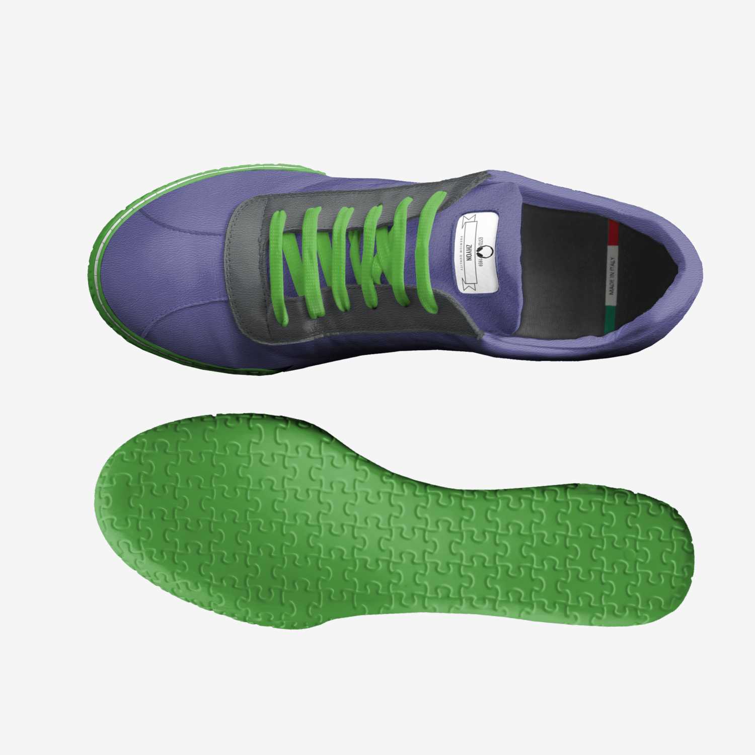 Zhyon custom made classic skaters Zhyon artisan made in Italy shoes by Nichole Wilson